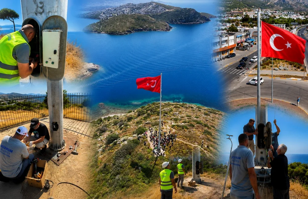 Bodrum’da Bayrak Direklerinde Bakım ve Onarım Tamamlandı