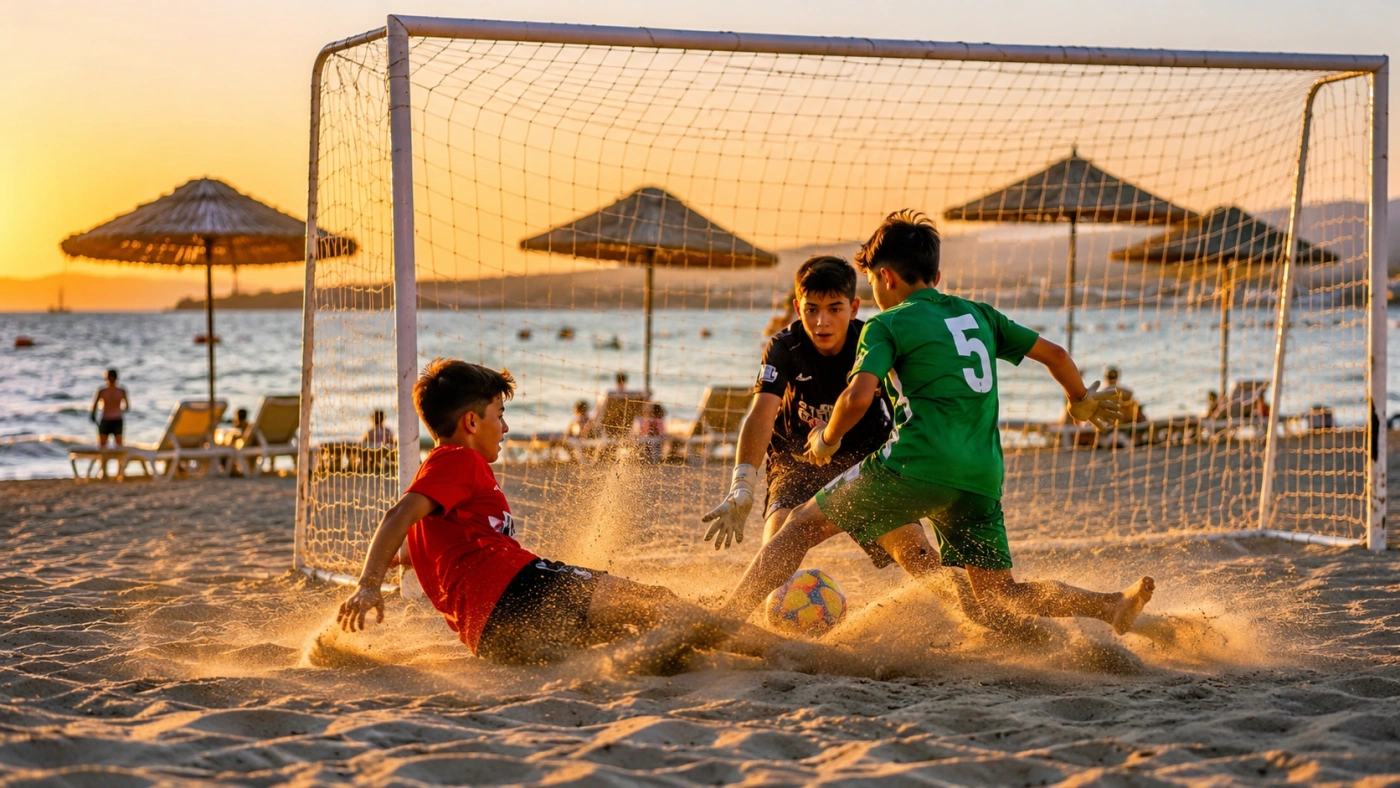 Bodrum'da Günbatımı Çocuk Plaj Futbol Şenliği Büyük İlgiyle Tamamlandı